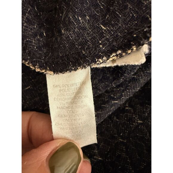 Loft Dress Peplum Wiggle Ruffle Blue Orange Size 14 - Picture 9 of 10